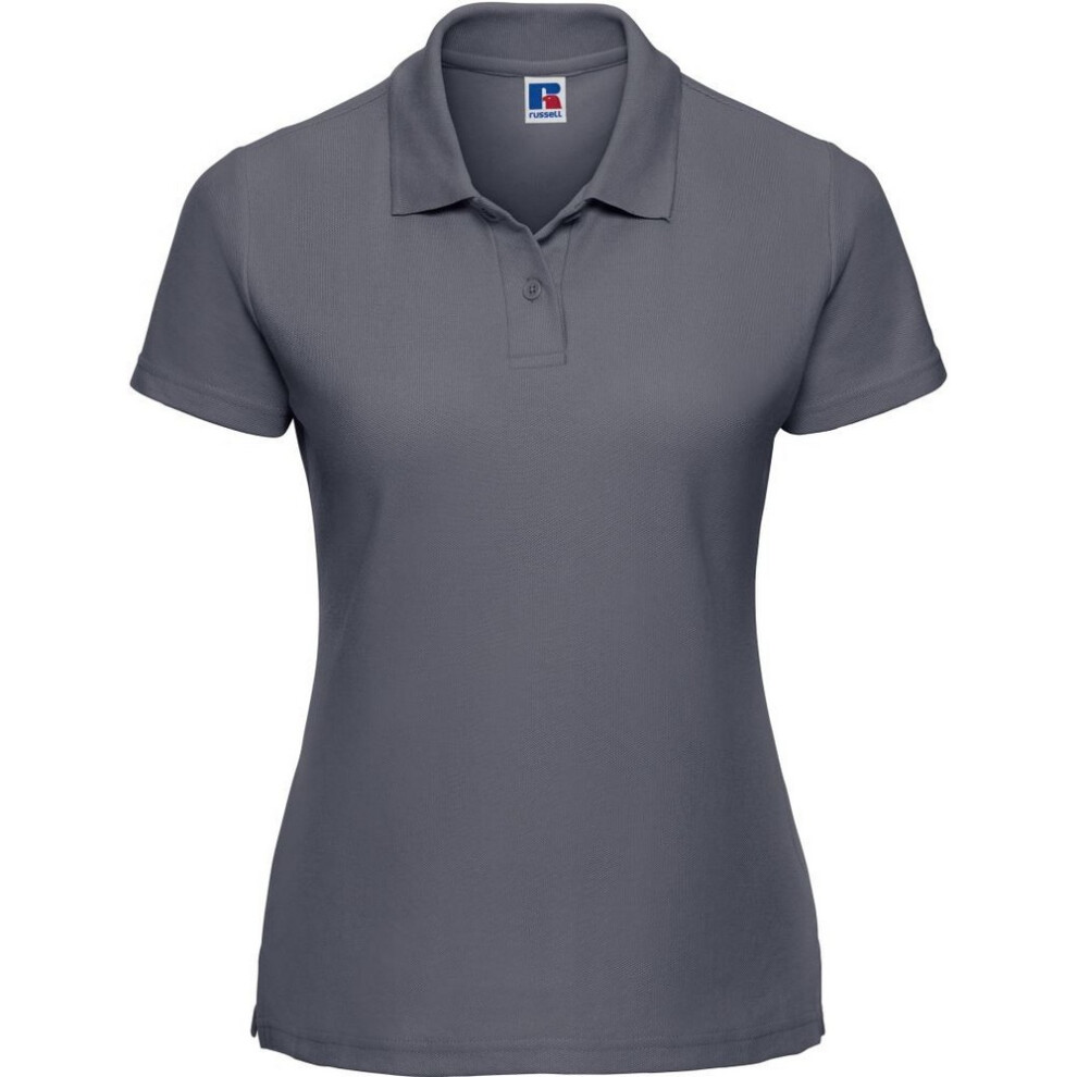 Russell (16 Uk, Convoy Grey) Womens/Ladies Classic Plain Polycotton Polo Shirt