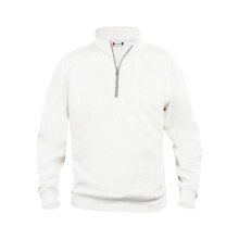 (L, White) Clique Unisex Adult Basic Half Zip Sweatshirt