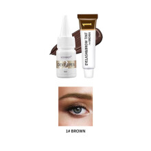 (IKA018, Brown) Iconsign Eyebrow Eyelash Tint Lasting Brow Dye Cream Kit