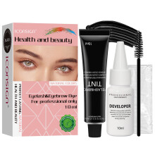 (IKA013, Black) Iconsign Eyebrow Eyelash Tint Lasting Brow Dye Cream Kit