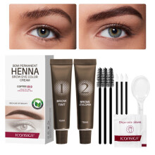(IKA032, Coffee) Iconsign Eyebrow Eyelash Tint Lasting Brow Dye Cream Kit