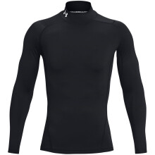 (XS, Black) Under Armour Mens HeatGear Mock Neck Raglan Long-Sleeved Base Layer Top