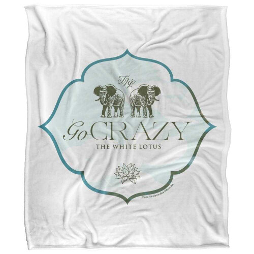 (152cm x 127cm, Multicoloured) The White Lotus Go Crazy Soft Touch Blanket