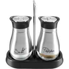 Ensemble Salière et Poivrière Set de Cuisine Porte-épices Support Argenté 118 ml — moulin sel poivre