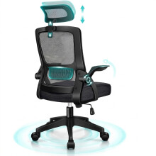 Ergonomic Swivel Office Chair Mesh with Armrests Black — desk chair, breathable computer chair, heavy duty seat