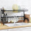 Space Saving 2 Tier Adjustable Dish Drainer Over The Sink Dish Drying Rack, Black 1