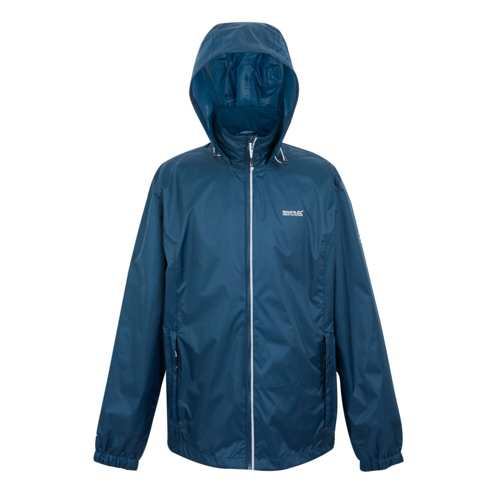 Regatta (M, Moonlight Denim/Tangerine Tango) Mens Lyle Iv Waterproof Hooded Jacket