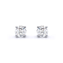 Jewelco London 18ct White Gold Round Brilliant Lab Grown Diamond Solitaire Stud Earrings, 0.50ct - LAB18E005-050