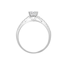 (R) Jewelco London 18ct White Gold 1.00ct D / VS Lab Grown Diamond Wed-Fit Engagement Ring - LAB18R768-100