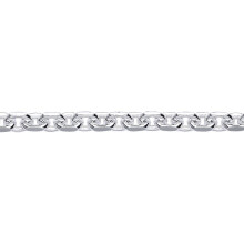 (24) Jewelco London Rhodium Plated Sterling Silver Diamond-cut Cable Square Belcher Chain Necklace - GVCH52