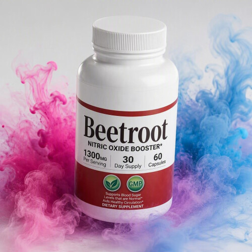 Beetroot Capsules, Beetroot Extract 1300mg, Pure, Non-GMO 60 Pcs