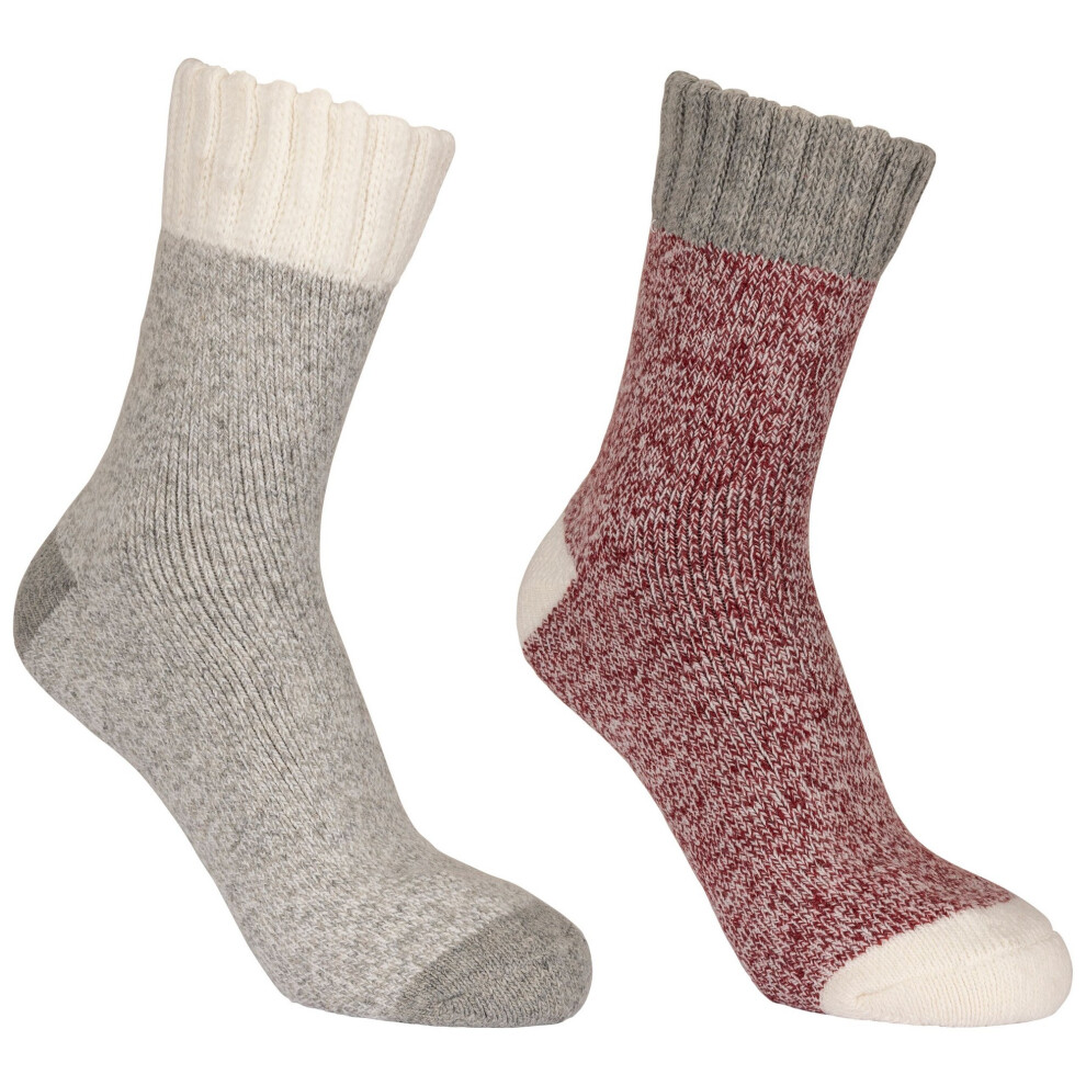 Trespass (7 Uk-11 Uk, Grey/Cherry Marl) Unisex Adult Inigo Socks