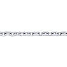 (26) Jewelco London Rhodium Plated Sterling Silver Cable Link Square Belcher Chain Necklace 3mm - GVCH41