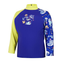 (2-3 Years, Blue/Yellow) Speedo Childrens/Kids Digital Print Long-Sleeved Rash Top
