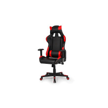 Silla gaming ergonómica y giratoria en negro y rojo 124x67 cm Silverstone