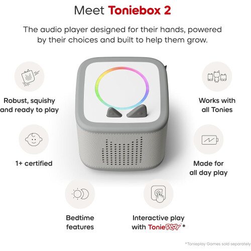 Tonies Toniebox 2 Kids Learning Bundle Moon Grey 1