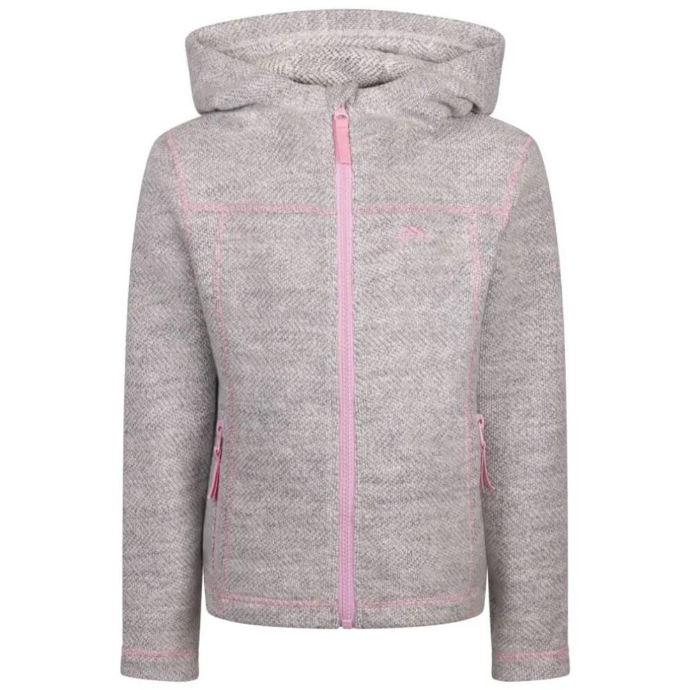 Trespass (5-6 Years, White/Pink) Girls Shawna Fleece Full Zip Hoodie