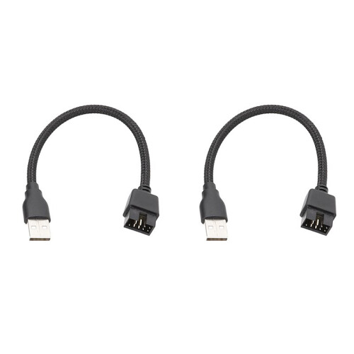 2X Mainboard Internal Data Extension Cable USB A Devices to 9 Pin USB Extension Cable, Fast and Stable Transfer