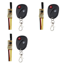 3X RF Remote 433MHZ 4.2V 4.5V 5V 6V 7.4V 9V 12V Klein Relaiscontact Draadloze Schakelaars GEEN COM NC Relaiscontact