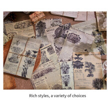 Retro Handbook Material Book DIY Base Material Package Retro Inspiration Series Retro Handbook Decorative BackingPaper,F