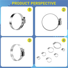 80pcs Hose Clips Pipe Clamps 8mm-51mm Stainless Steel Hoop Clamp Hose Clamp Set Automotive Pipes Clip Fixed Tool
