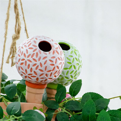 4Pcs Ceramic Self-Watering Spikes Baseball Shape Automatic Drip Irrigation System Water Dripper Device for Plants 1