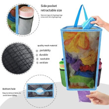 Hanging Breathable Plastic Grid Garbage Bag Socks Sundries Storage Organizers Kitchen Bathroom Storage Bag Green