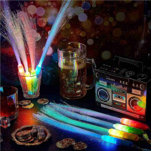 180 PCS Fiber Optic Wands Glow Wands LED Light Flashing Sticks for Kids Birthday Party Wedding Halloween Christmas