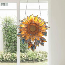 Wiszące Okno Akrylowe Słonecznika, Witraż Słonecznika Wiszące Dekoracje Home Decor