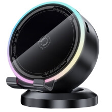 Altavoz Inalámbrico de Inducción con Luz RGB y Rotación de 360, Altavoz de Sonido Envolvente HD con Soporte para Teléfono de Escritorio.