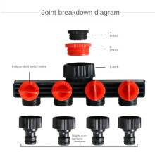 4 Way Hose Splitters for Automatic Watering Water Pipe Linker Timer Garden Water Irrigation Tool