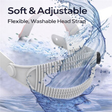 Silicone VR Strap for Meta Quest 3/3S Comfort Breathable Replacement VR Strap White