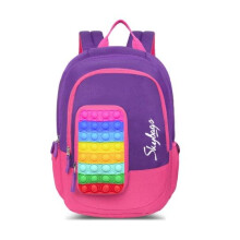 Skybags Rucksack 18L mit interaktivem Pop-It-Spiel, vorderer Pop-It-Tasche & Polyesterstoff | Lila | Pop-It 02