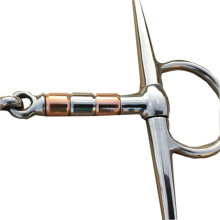 Stainless Steel Horse Bit with 13cm Copper Roller Mouthpiece Full Cheek Design