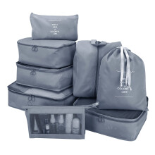 Niwlix Nylon 8 St Pcs Resväska Organisatör Fickor Packningskub för Kläder, Skomakare, Toalettartiklar