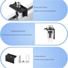 Lot de 6 Clips de Fixation pour Panneaux Solaires, en Alliage D'Aluminium, pour une Installation sur Toitures Plates