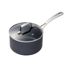 Kyocera Ceramic Saucepan With Ceramic Non-Stick Coating 18 Cm Pfas/Ptfe Free Stainless Steel Handle Suitable For All Hob Types Includes Glass Li