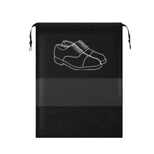 Xml Skoväska Pouch Fodral För Resa Gym Förvaringsorganisatör Svart (Pack Om 3)