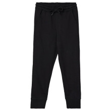 Max Jongens Effen Katoenen Joggingbroeken (S24Dkp04Zwart)_2-3 Jaar, Middelhoge Taille