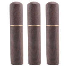 3X Ebony Porte-Cure-Dents En Bois Seau Boîte Randonnée Cadeau Portable Fait À La Main de L'Artisanat 8 x 1.8 cm
