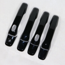 8PCS ABS Glossy Black Outer Side Door Handle Cover Trim with Hole for Explorer 2011-2018