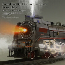 Steam Locomotive, Track, Rechargeable Electric Remote Control Train Set for Children, Birthday Gift for Children.