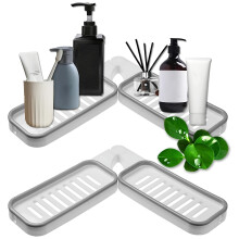 Jialto Estante Esquinero Plegable, Organizador Adhesivo para Baño Sin Taladrar