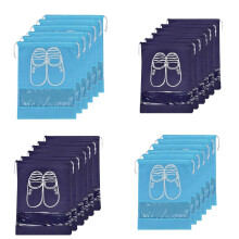 Bigplayer Reise-Schuhbeutel, Tragbare Schuh-Taschen - Organizer für Männer und Frauen - Aqua Blau (12 Stk) + Marine Blau (12 Stk) - 24 Stück
