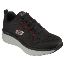 Skechers Homme D'Lux Walker - Meerno Noir/Rouge Chaussure Casual - 8 Uk (232364-Bkrd)