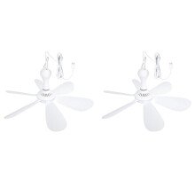 2X Leiser Deckenventilator mit 6 Blättern und USB-Stromversorgung, Hängeventilator für Campingbett, Schlafsaalzelt