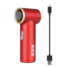KiCA Jet Fan  - Portable Turbo Air Blower, Rechargeable 13-Hour Battery, Ideal for BBQ & Electronics Cleaning Red