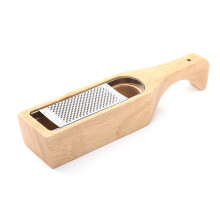 Râpe à Fromage en Acier Inoxydable avec Collecteur Amovible en Bois D'Acacia Râpe à Fromage avec BoîTe Outils à Fromage Serveur C