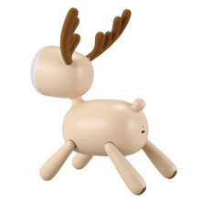 Elk Deer Rotary Night Light Tail Adjustable Timing USB Lamp Kids Bedroom Decor Desktop Decoration (Mousse Color)