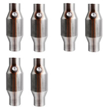 6 Stück 2,5 Zoll Spun Universal Katalytischer Katalysator Hoher Durchfluss Rostfreier Stahl 425250 Abgas Katalytischer Katalysator